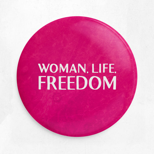 Woman, Life, Freedom pin / badge - rose