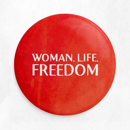 Woman, Life, Freedom pin / badge - red